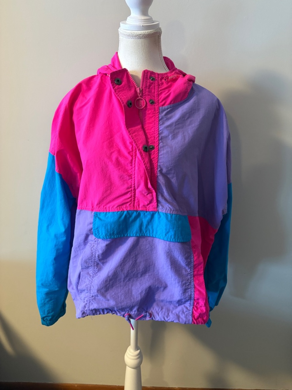NWOT VTG 90s Alab Colorblock Pullover Windbreaker Jacket. Size Large
